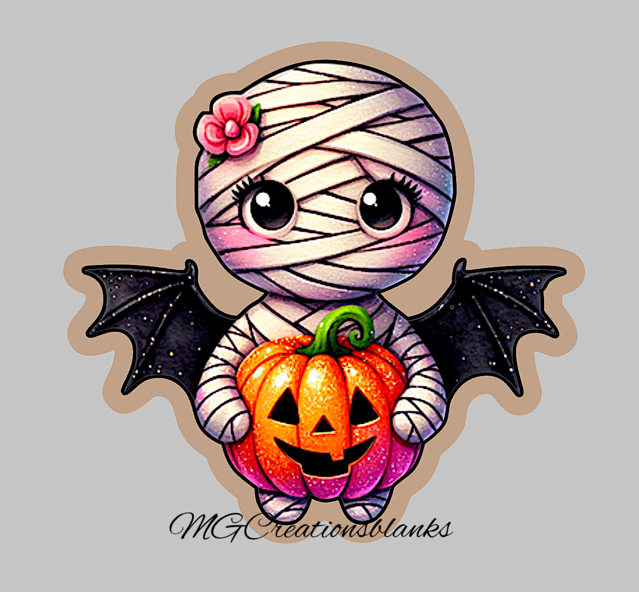 Halloween bat clear acrylic blanks for badge reels with vinyl decal, mummy DIY acrylic blank, halloween bat craft blank, Halloween mummy craft blank