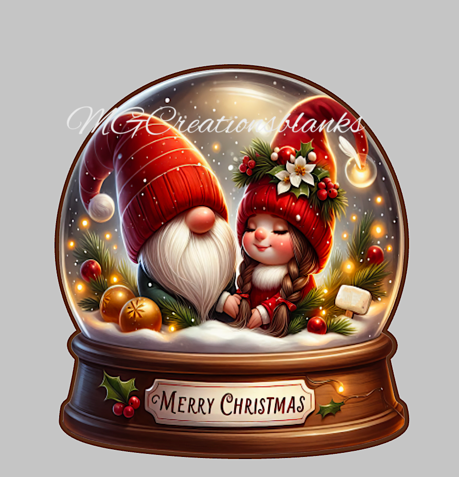Mr. and Mrs. Claus snow globe clear acrylic blank for badge reel with vinyl decal, Santa snow globe DIY acrylic blank, Christmas snow globe craft acrylic blank, Snow globe Santa acrylic blank
