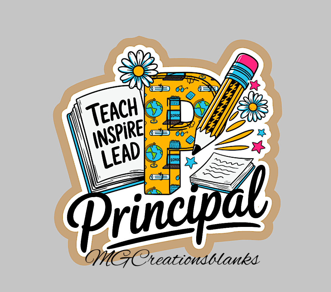 Principal clear acrylic blank for badge reels & vinyl decal, school principal craft DIY acrylic blank, Principal badge reel supplies