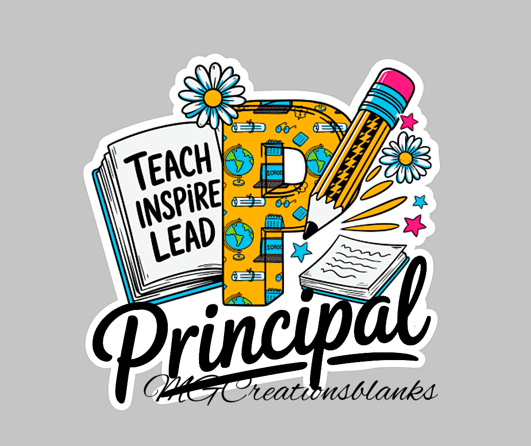 Principal clear acrylic blank for badge reels & vinyl decal, school principal craft DIY acrylic blank, Principal badge reel supplies