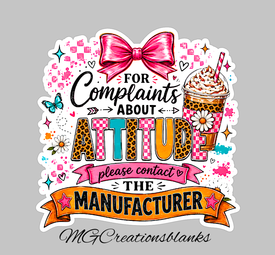 Attitude clear acrylic blanks & vinyl decal, attitude acrylic blank, sarcasm DIY craft acrylic blank, badge reel, acrylic blank