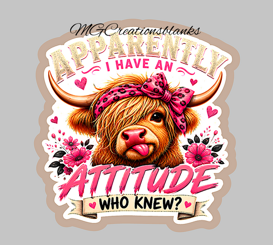 Attitude clear acrylic blanks & vinyl decal, attitude acrylic blank, sarcasm DIY craft acrylic blank, badge reel, acrylic blank