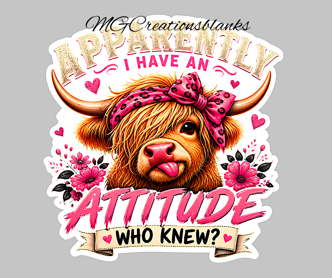 Attitude clear acrylic blanks & vinyl decal, attitude acrylic blank, sarcasm DIY craft acrylic blank, badge reel, acrylic blank
