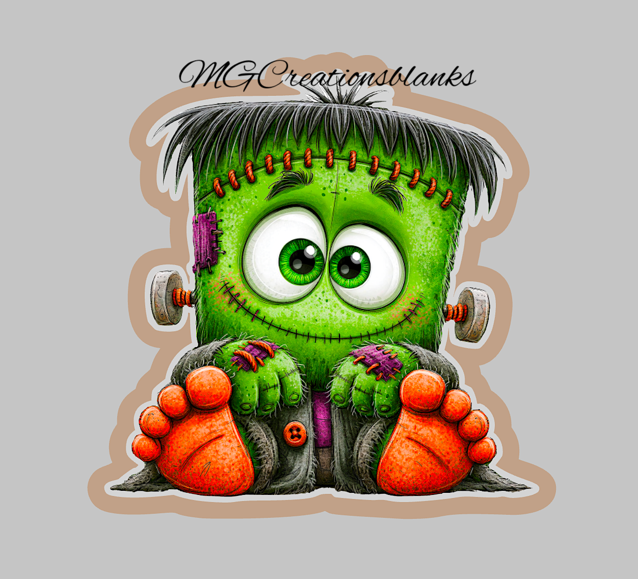 Halloween monster clear acrylic blanks for badge reels with vinyl decal, Halloween monster acrylic blank, Halloween monster DIY craft blank