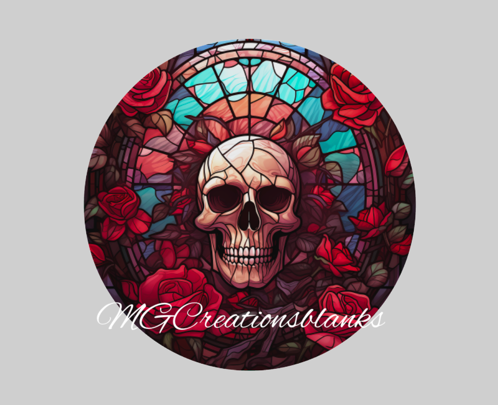 Skull clear acrylic blanks for badge reels with vinyl decal, skull DIY acrylic blank, spooky acrylic blank, Halloween Skeleton craft blank, skeleton DIY blank