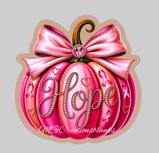 In October we wear pink craft blank, Breast cancer awareness DIY blank, Pink Pumpkin clear acrylic blank for badge reels with vinyl decal, Cancer awareness, Cancer acrylic blank