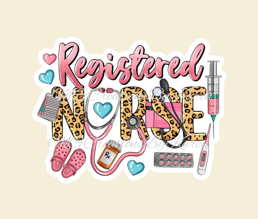 Registered Nurse acrylic blanks for badge reels & vinyl decal, acrylic blank, decal, vinyl decal, cast acrylic,  reel, Nurse badge reel