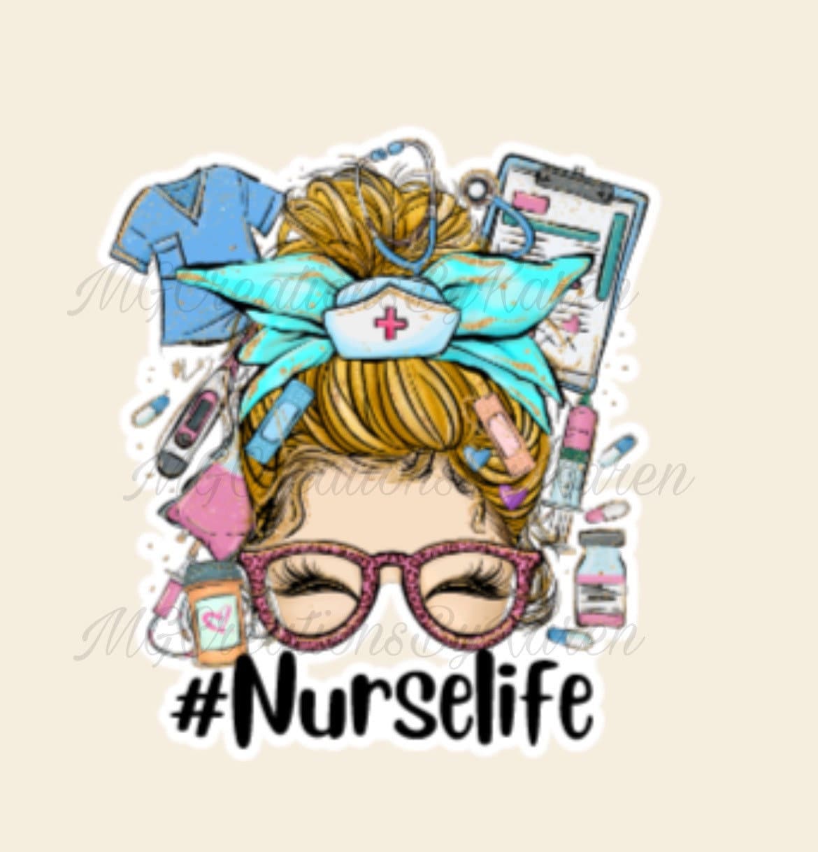 2” Nurse Life clear acrylic blanks for badge reels & vinyl decal, acrylic blank, decal, vinyl decal, cast acrylic, nurse badge reel